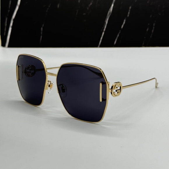 NEW GG1207SA 002 GUCCI GOLD GREY SQUARE WOMEN GUCCI SUNGLASSES - Picture 12 of 16